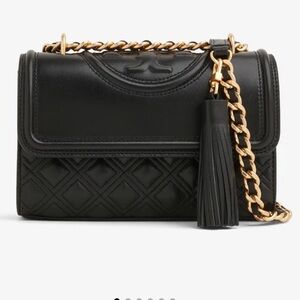 NWT Tory Burch Fleming Small Convertible Shoulder Bag in Black